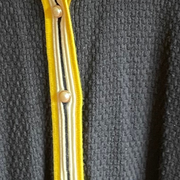 Talbots Women's Navy and Yellow Sweater - Picture 7 of 11